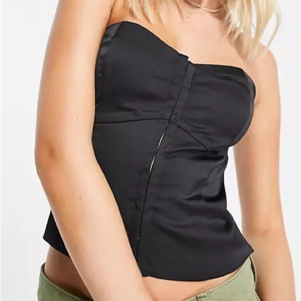 Abercrombie Strapless Hook-and-Eye Corset Top